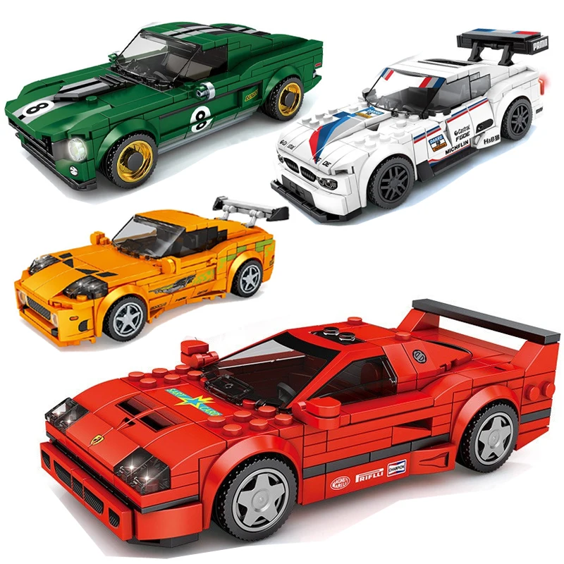 Скоростные чемпионы гоночный автомобиль город кубики Moc наборы великолепных