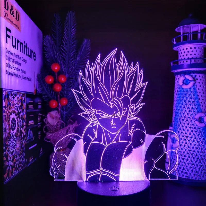 Принтом из мультфильма Жемчуг дракона супер Gogeta бюст аниме 3D светодиодный