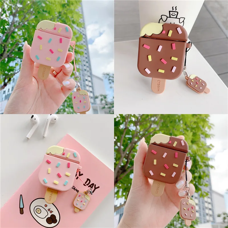 

Dropship 3D Cute Cartoon Chocolate Ice Cream Earpods Case for Apple Airpods 1 2 3 Wireless Earphone Cover For Airpods Pro Box