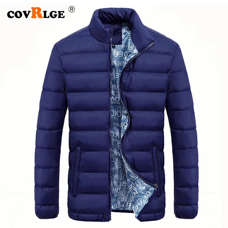 

Covrlge Winter Jacket Men 2019 Fashion Stand Collar Male Parka Jacket Mens Solid Thick Jackets Coats Man Winter Parkas MWM069