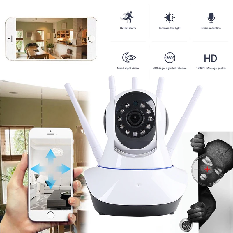 

Беспроводная камера видеонаблюдения с Wi-Fi, 1080P, комнатная IP-камера с датчиком движения, 360 PTZ-камера, видеоняня