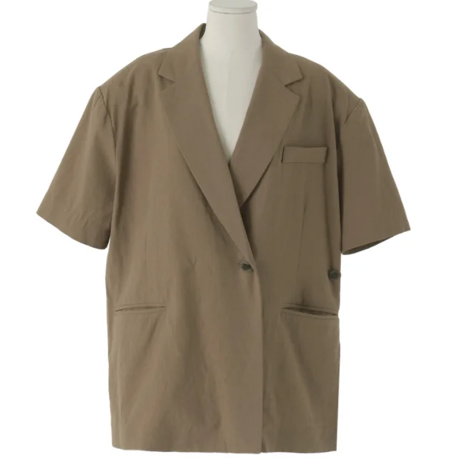 

New Suits Female Vintage Summer Notched Collar solid Women Blazer Breasted Jacket Casual Pockets Womens Suits Coat Blazers Suits