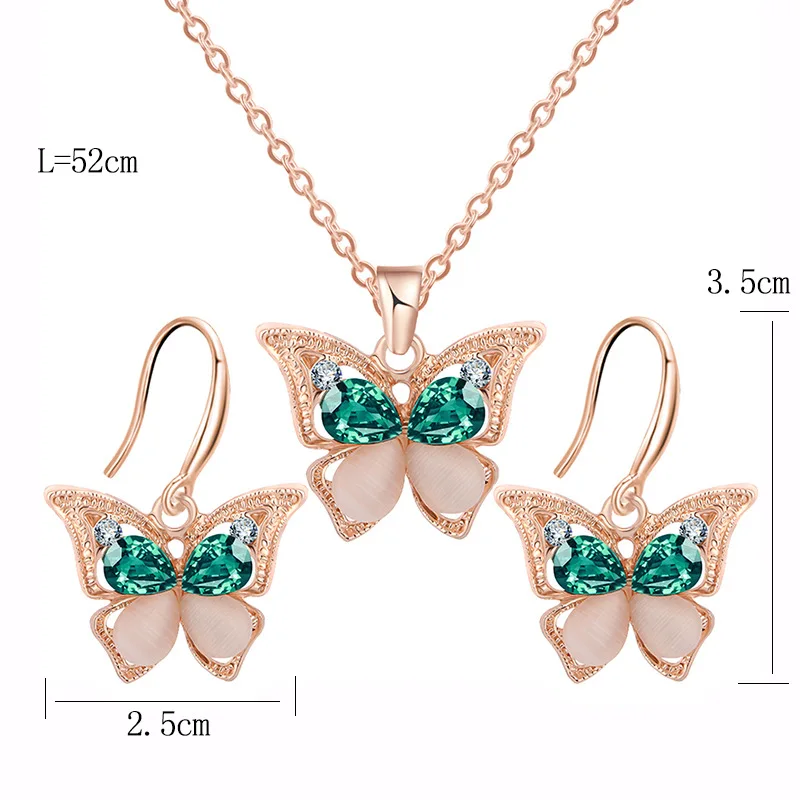 Ювелирные наборы в стиле ретро с кристаллами и бабочками подвеска из серебра 925