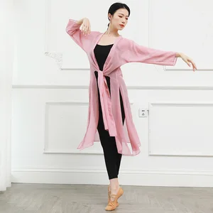 Женский прозрачный кардиган для танца живота, Свободный Длинный летний кардиган для танца живота, Одежда для танцев