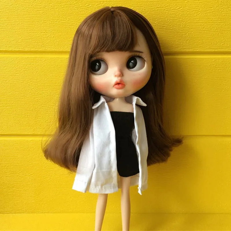 Рубашка Blyth с длинным рукавом Azone белое пальто одежда Pullip (подходит для шарнирной