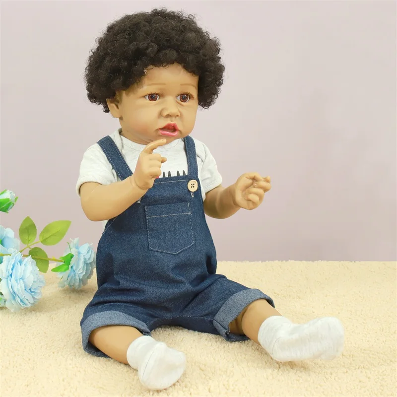 

60cm Baby Boy Reborn Doll 24" Cute Realistic Newborn Baby Doll Soft Full Body Silicone Lifelike Doll For Christmas Surprice Gift