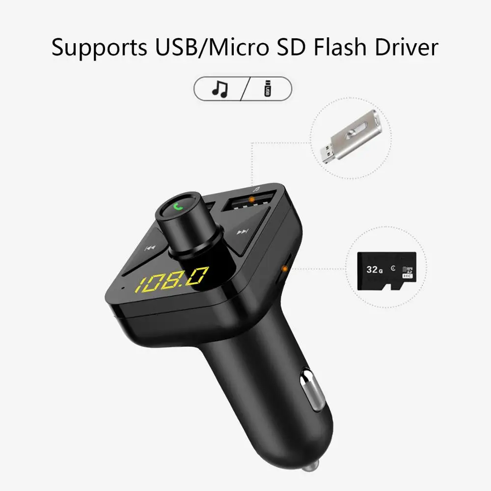 KORSEED USB зарядное устройство комплект беспроводной связи Bluetooth для автомобиля FM