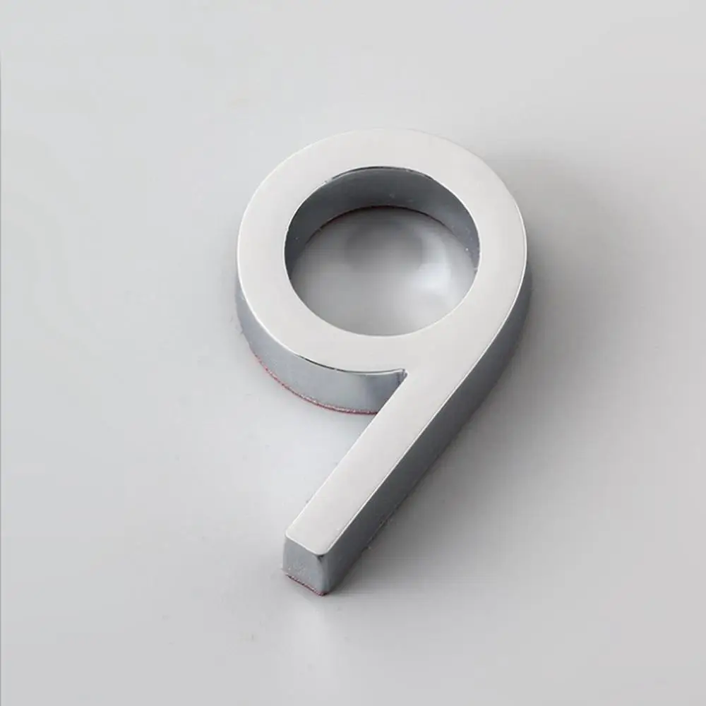 3D стикер с серебряными цифрами от 0 до 9 цифр самоклеющаяся номерная табличка для