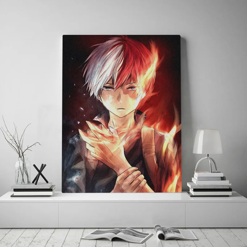 

Shoto Todoroki My Hero Academia anime Framed Canvas poster Painting wall Art decor Study Home Decoration Wooden Frame Prints
