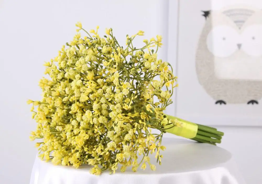 Yellow Йо Чо искусственный цветок ребенка дыхание Свадебный букет цветов DIY магазин украшения для домашнего праздника свадебные принадлежности - Цвет: Yellow