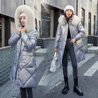 dimi medium and long fashionable aging jacket winter coat parka womens winter waist is thin and warm