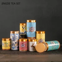 exquisite pastel ceramics tea caddy candy cookies storage tank containers portable travel tea box sealed jar spice organizer