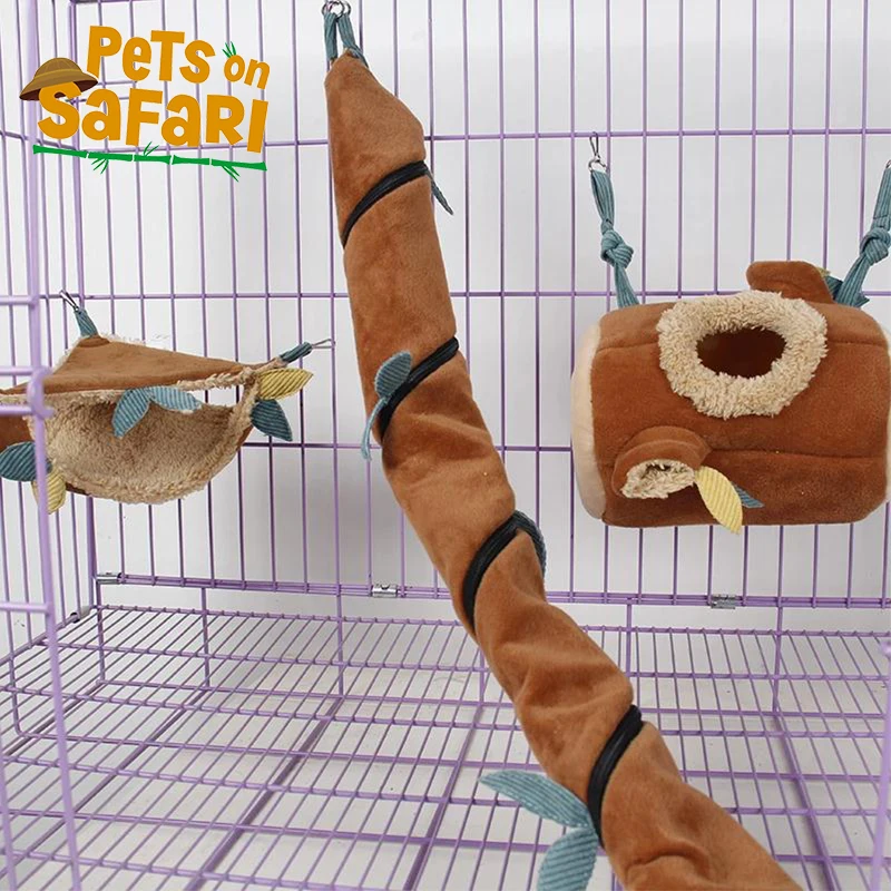 

Warm Comfortable Hamster Toys Cage Jungle Series Squirrel Guinea Pig Sugar Glider Rat Hammock House Small Pet Bed Tunnel