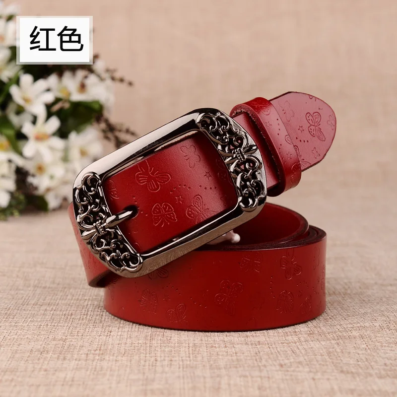 New Women's Leather Belt New Fashion High-grade Genuine Pure Men Belt Jeans European American Vintage Personality Punk Luxury