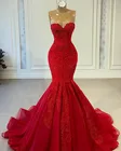Женское вечернее платье-русалка, Красное длинное платье с аппликацией из бисера, в африканском стиле, для вечерние, 2022