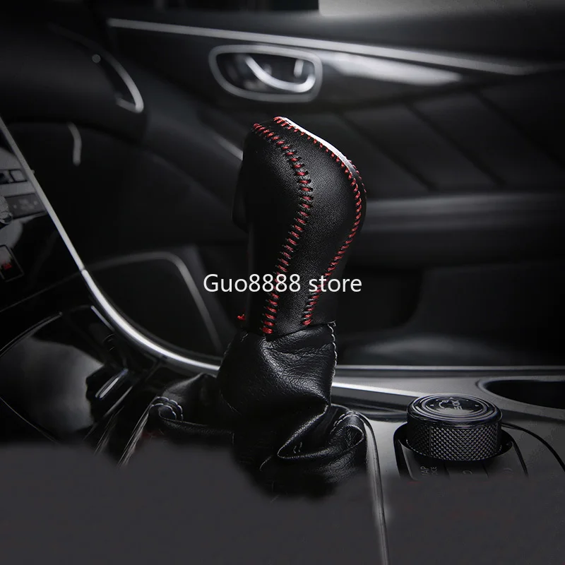 

For Infiniti QX50 Q50 QX60 Q60 Q70 Top Layer Leather Car Gear Head Shift Knob Cover Protector Sleeve Car Gear Cover