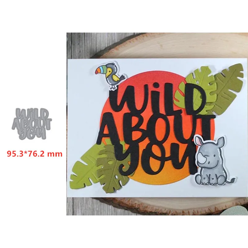 Металлические Вырубные штампы дикие слова вырезанные формы для скрапбукинга