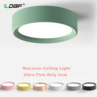 ultra thin macaron led ceiling light fixture lamp surface mount living room bedroom bathroom home decoration kitchen ac220 230v