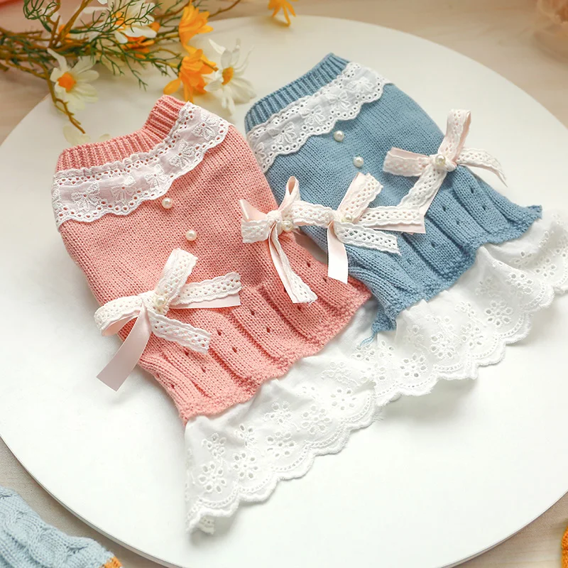 PETCIRCLE/новая одежда для собак и щенков шерстяное платье маленьких кошек милый