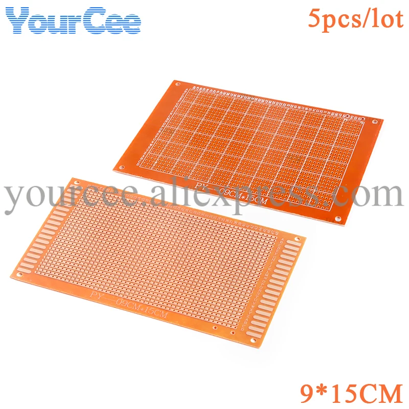 

5pcs 9x15 9*15cm Single Side Prototype PCB Universal Board Experimental Bakelite Copper Plate Circuirt Board 90x150mm 90*150mm