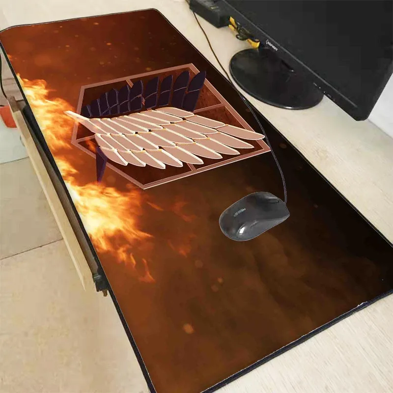 XGZ аниме Атака Титанов логотип скорость запирание края большой коврик для мыши из