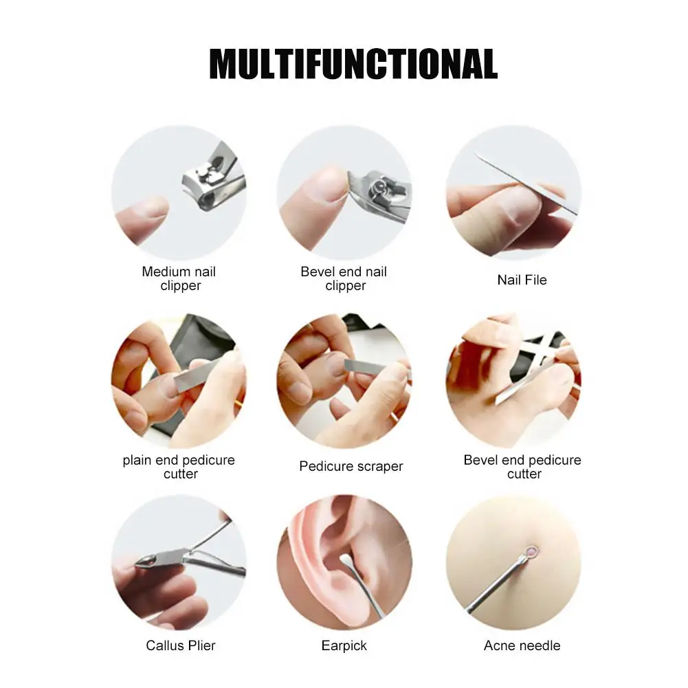 18 шт. инструменты для ногтей из углеродистой стали набор клипер маникюрный