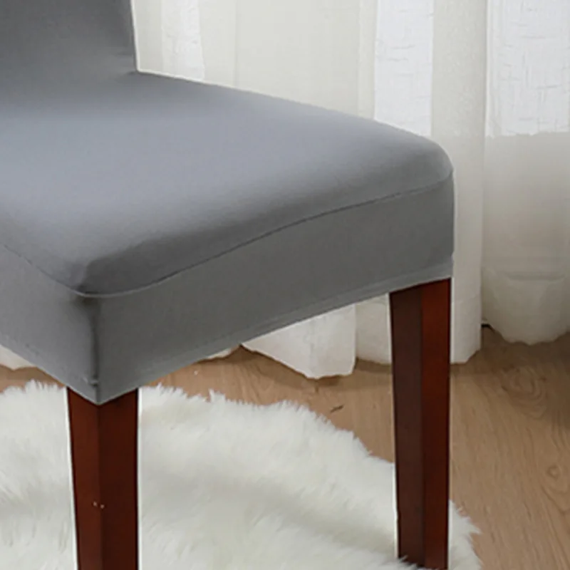 Роскошные Однотонные эластичные съемные чехлы на стулья из спандекса для