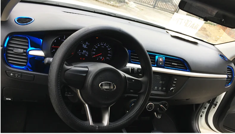 

Vtear For Kia Rio 4 x line Accessories air outlet circle cover x-line interior mouldings car-styling chrome trim decoration 2017