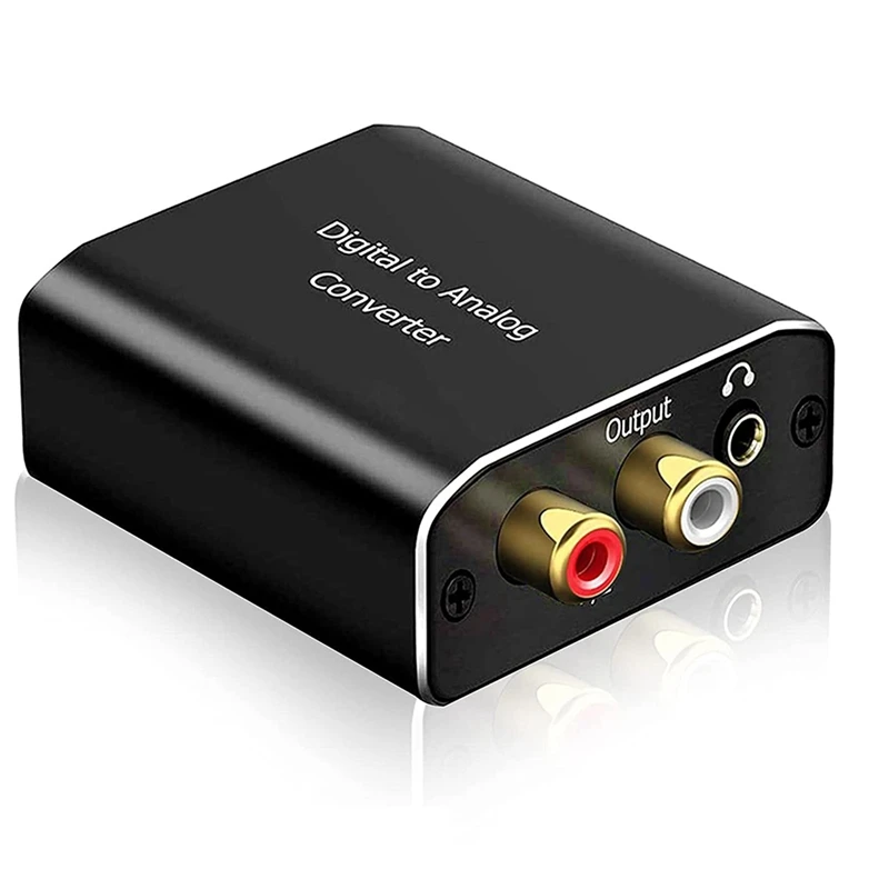 

Digital to Analog Audio Converter, Coaxial Optical to 3.5mm Jack Stereo DAC Audio Adapter for HDTV Home Cinema