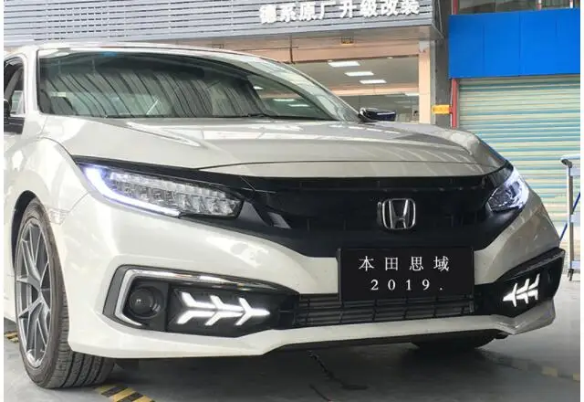 Дневный ходовой светильник для Honda Civic 2019 светодиодный противотуманный фонарь DRL