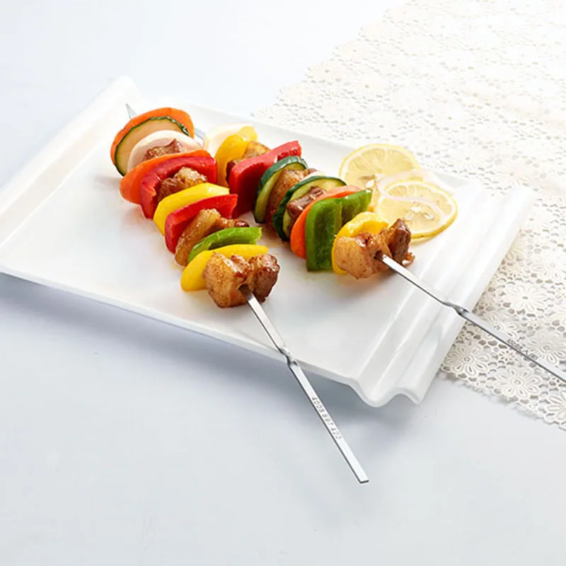 10 шт. дял шашлыка щипцы для барбекю из нержавеющей стали Шашлыка на плоской