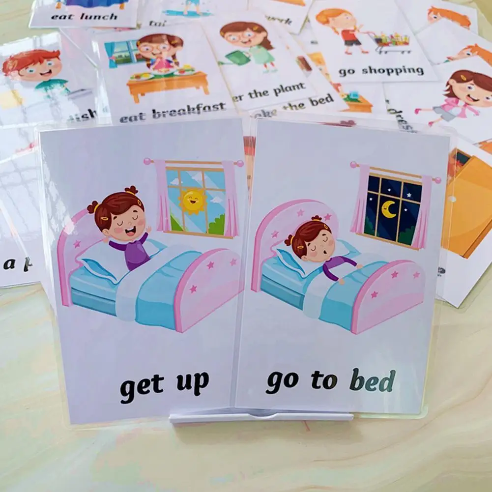

34 English Learning Cards For Children Children Cartoon Memory Game Card Learning Behavior Early Daily Toys Baby Flash V5S4