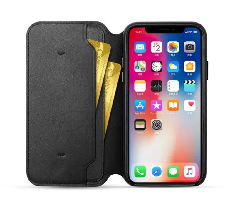 Чехол-Кошелек для IPhone X XS чехол роскошный чехол-книжка умный спящий кожаный флип-чехол для телефона для IPhone XS MAX XR кошелек для карт задняя крышка
