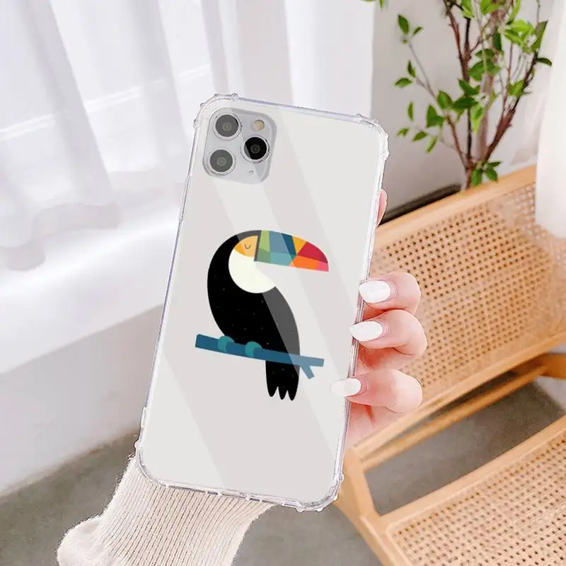 

Cartoon Cute Parrot Phone Case Transparent Case For IPhone 6 6s 7 8 Plus X Xs Xr Xsmax 11 12 Pro Promax 12mini