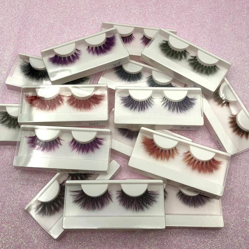 Оптовая продажа 3D настоящие норковые красочные ресницы Buzzme пушистые