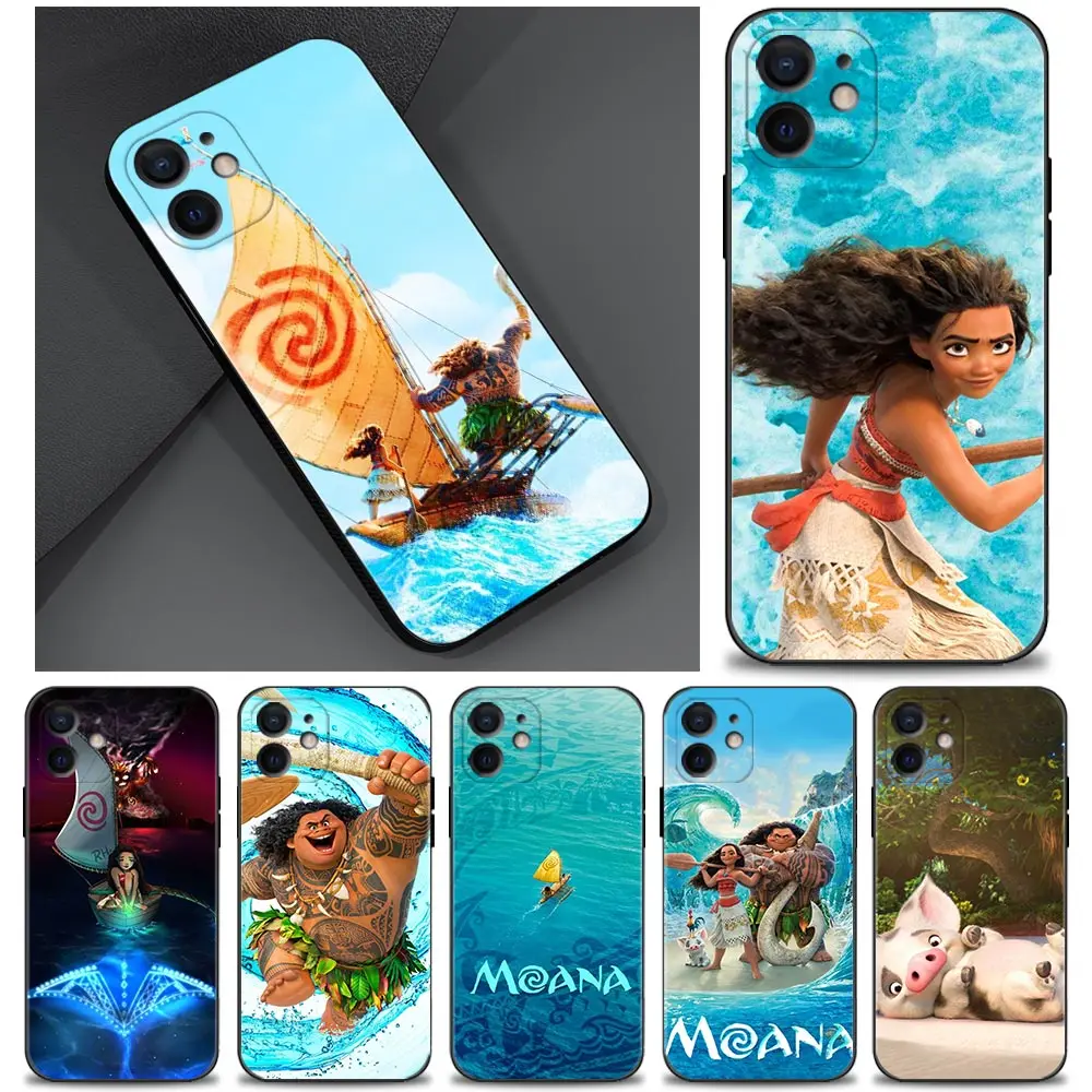 

Princess Moana cartoon Sweet Pigs Silicone Case Coque for Apple iPhone 11 12 13 Pro Max 5G 11 Pro 12 Mini Cover Bags Housing