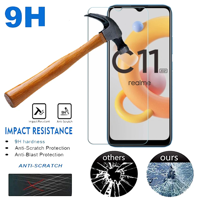 9H закаленное стекло для Realme C11 2021 Защитная пленка переднего экрана C 11 Стекло