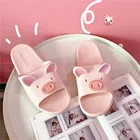 Сланцы Lisapie женские, милые домашние тапочки, плоская подошва, мультяшная милая розовая свинка, Нескользящие комнатные тапочки, летние