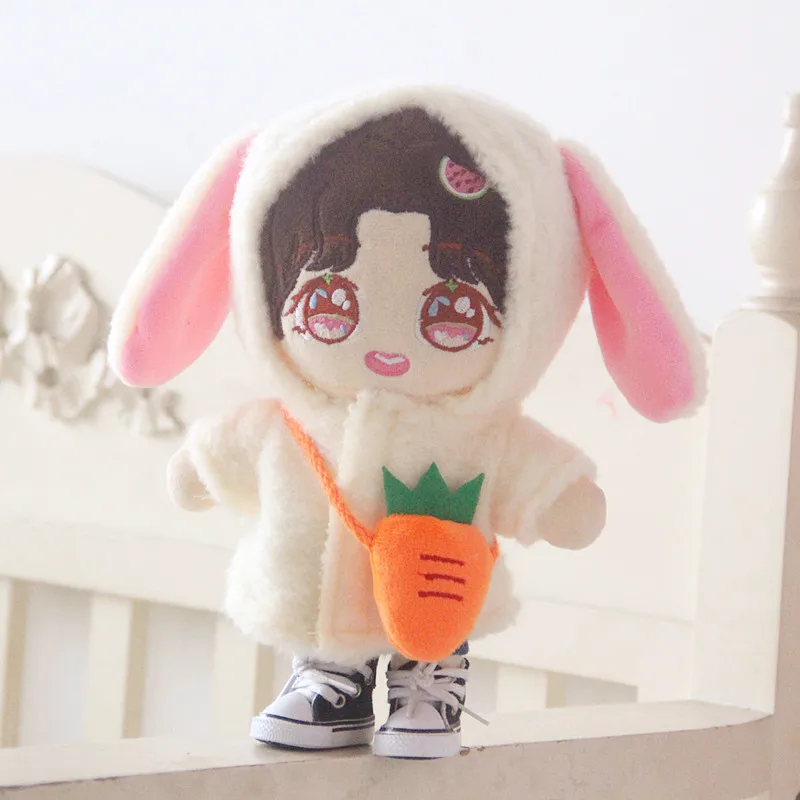 

20cm Replaceable clothes Doll cream color Rabbit ear coat Cardigan coat pants Sean Xiao Clothes Children's Christmas gifts