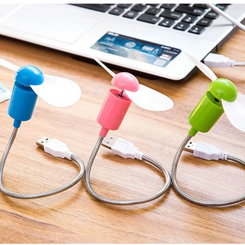 Мини вентилятор USB для ноутбука настольный охлаждающий кулер пластик легко