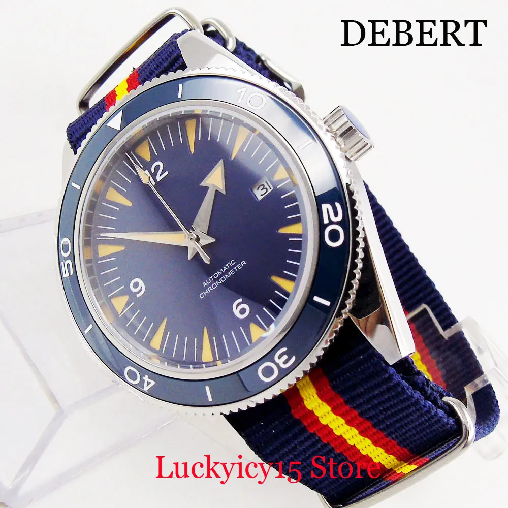 Простые Роскошные автоматические мужские часы с сапфировым стеклом функция даты