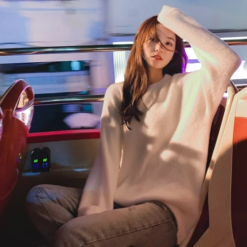 

New Autumn Winter Women Knitwear Sweater Fairy Imitation Mink Sweater Women's Pullover Loose Top