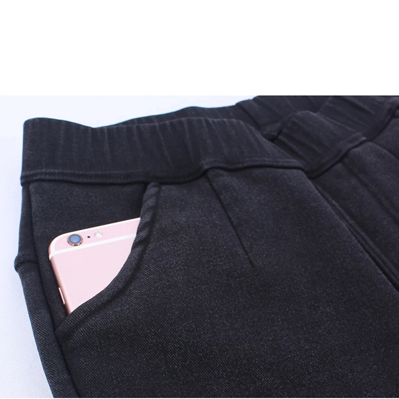 Женские обтягивающие брюки модные эластичные талии прикладом длинные джинсы с