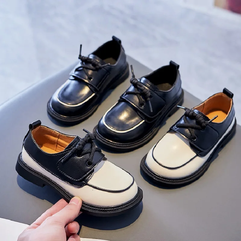 

Кожаные туфли для девочек, новинка 2022, модная классическая обувь в британском стиле из искусственной кожи для детей и мальчиков, обувь для студентов и выступлений, для малышей, весна-осень