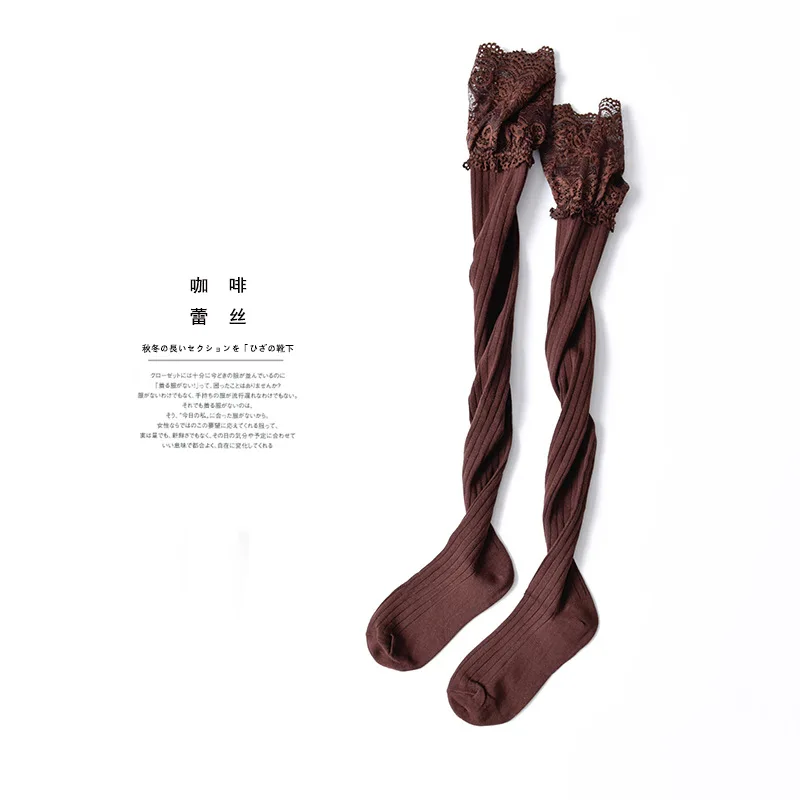 2020 г. Модные сексуальные женские чулки кружевные длинные хлопковые носки до