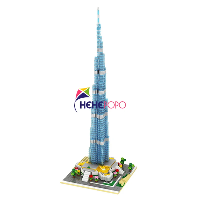 

YZ 053 World Famous Architecture Burj Khalifa Tower 3D Model Mini Diamond Blocks Bricks Building Toy for Children Gift No Box