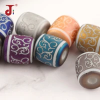 12mm 10pcsbag rattan pattern dull polish matte beads cylindrical ceramic beads for jewelry making diy bracelet necklace
