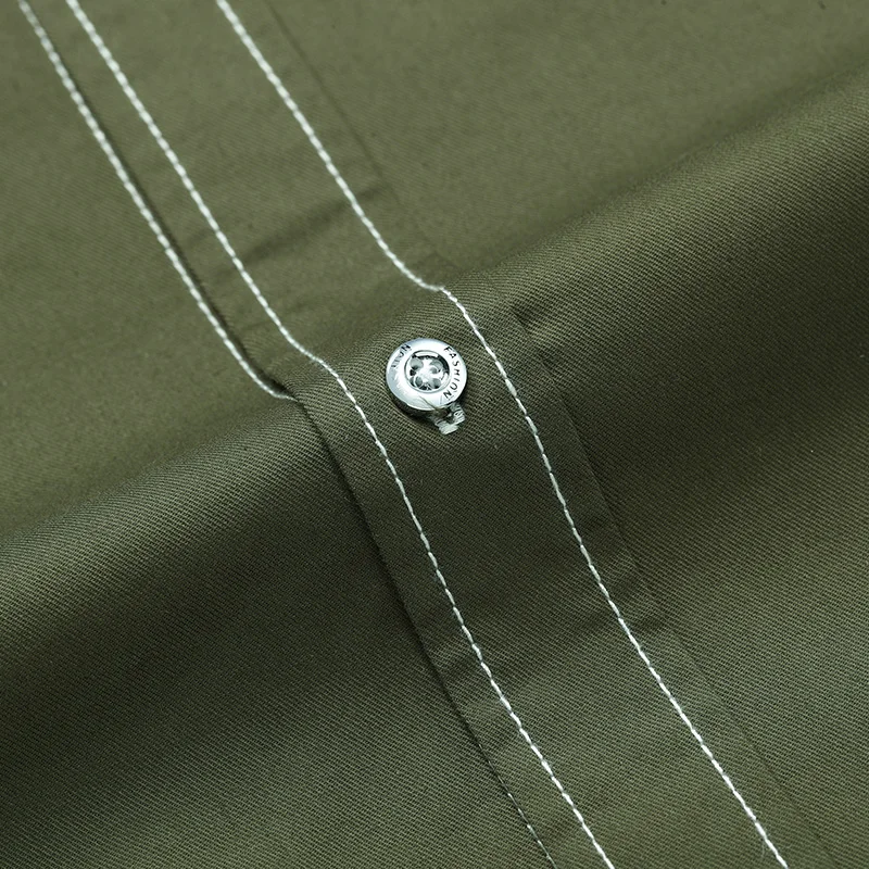 High quality Men's Slim Fit Dress Shirts Masculina Business Male Long Sleeves Army Casual Turn Down Neck Shirt Homme 4XL