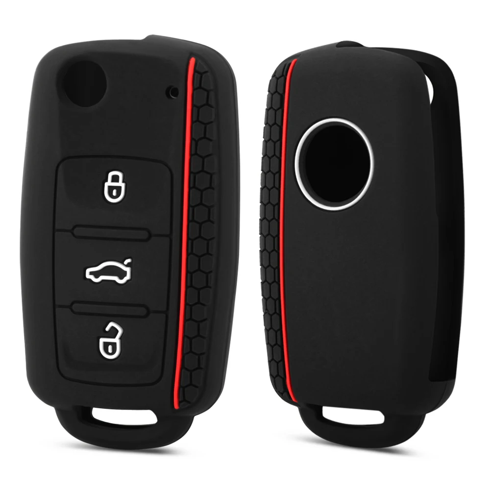 

3 Buttons Silicone Car Key Cover Case For VW Golf 4 5 6 7 Bora Jetta POLO MK4 MK6 Bora Passat B5 B6 Superb Tiguan Beetle