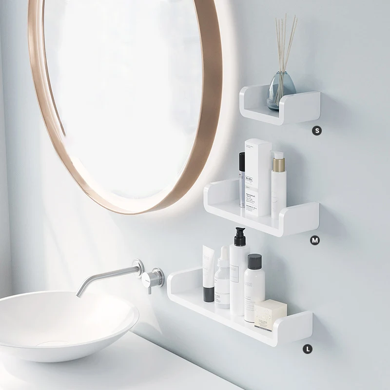 

Bathroom Storage Rack Waterproof Wall-Mounted Shampoo Bath Shower Shelf Multifunction Punch-free Kitchen Seasoning Organizer